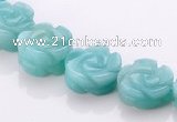 CAM78 5*12mm natural amazonite carved flower beads Wholesale