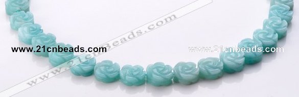 CAM78 5*12mm natural amazonite carved flower beads Wholesale