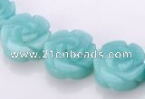 CAM79 natural amazonite 5*14mm carved flower beads Wholesale