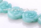 CAM80 5*16mm carved flower natural amazonite beads Wholesale
