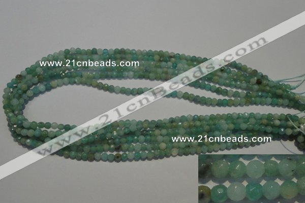 CAM810 15.5 inches 4mm faceted round Brazilian amazonite beads