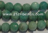 CAM814 15.5 inches 10mm faceted round Brazilian amazonite beads