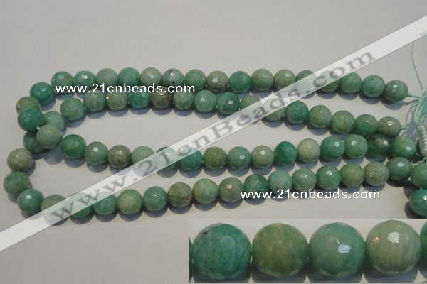 CAM815 15.5 inches 12mm faceted round Brazilian amazonite beads