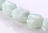 CAM84 faceted pebble natural amazonite 11*16mm beads Wholesale