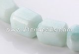 CAM86 16*17mm faceted pebble natural amazonite beads wholesale