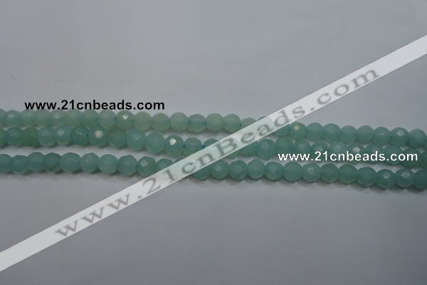 CAM905 15.5 inches 4mm faceted round amazonite gemstone beads wholesale