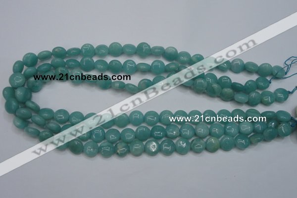 CAM914 15.5 inches 10mm flat round amazonite gemstone beads wholesale