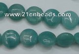 CAM915 15.5 inches 12mm flat round amazonite gemstone beads wholesale