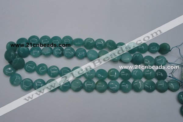 CAM916 15.5 inches 14mm flat round amazonite gemstone beads wholesale