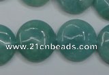 CAM919 15.5 inches 20mm flat round amazonite gemstone beads wholesale