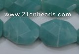 CAM968 15.5 inches 18*25mm twisted & faceted freefrom amazonite beads