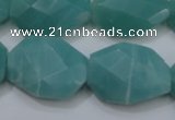 CAM968 15.5 inches 18*25mm twisted & faceted freefrom amazonite beads