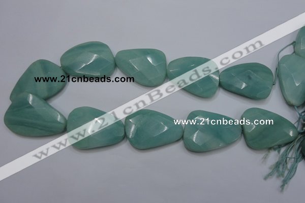 CAM970 15.5 inches 30*40mm faceted freefrom amazonite gemstone beads