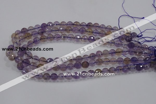 CAN08 15.5 inches 6mm faceted round natural ametrine gemstone beads