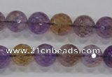 CAN11 15.5 inches 12mm faceted round natural ametrine gemstone beads