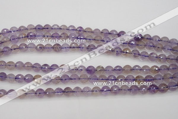 CAN152 15.5 inches 8mm faceted round natural ametrine beads