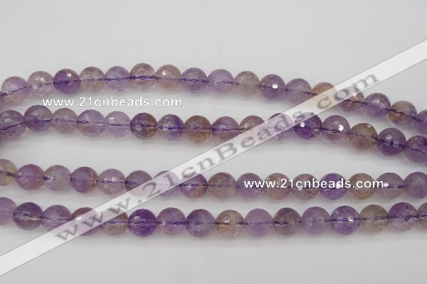 CAN153 15.5 inches 10mm faceted round natural ametrine beads