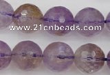 CAN154 15.5 inches 12mm faceted round natural ametrine beads