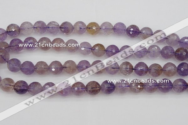 CAN154 15.5 inches 12mm faceted round natural ametrine beads