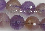 CAN155 15.5 inches 14mm faceted round natural ametrine beads