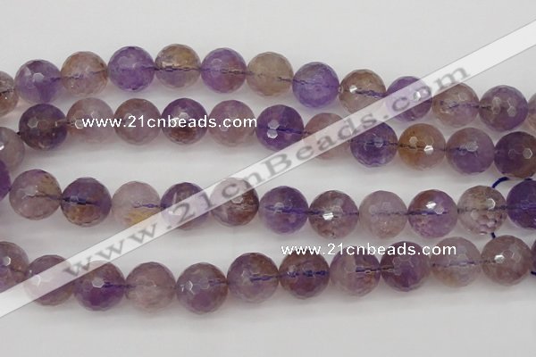 CAN155 15.5 inches 14mm faceted round natural ametrine beads