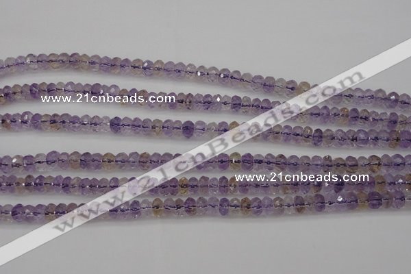 CAN158 15.5 inches 4*6mm faceted rondelle natural ametrine beads