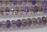 CAN17 15.5 inches 6*10mm faceted rondelle natural ametrine beads