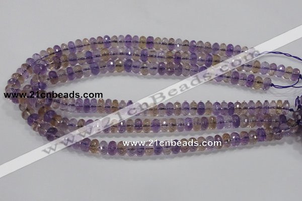 CAN17 15.5 inches 6*10mm faceted rondelle natural ametrine beads