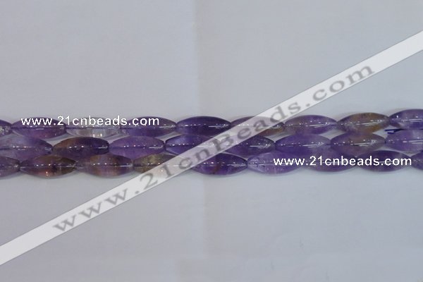 CAN178 15.5 inches 12*30mm rice natural ametrine gemstone beads