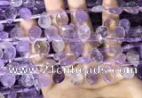 CAN238 Top drilled 8*12mm faceted briolette ametrine beads