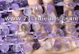 CAN239 Top drilled 10*14mm faceted briolette ametrine beads