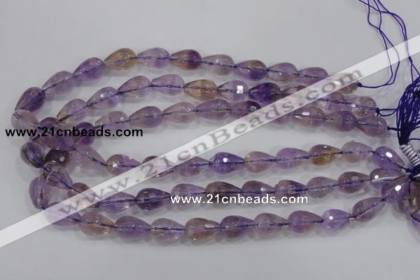 CAN24 15.5 inches 12*16mm faceted teardrop natural ametrine beads