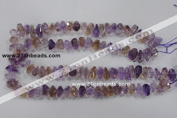 CAN31 15.5 inches 8*18mm faceted nugget natural ametrine beads