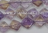 CAN34 15.5 inches 12*12mm faceted diamond natural ametrine beads