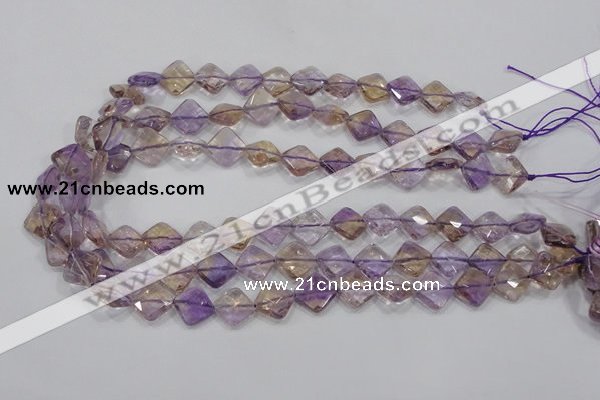 CAN34 15.5 inches 12*12mm faceted diamond natural ametrine beads