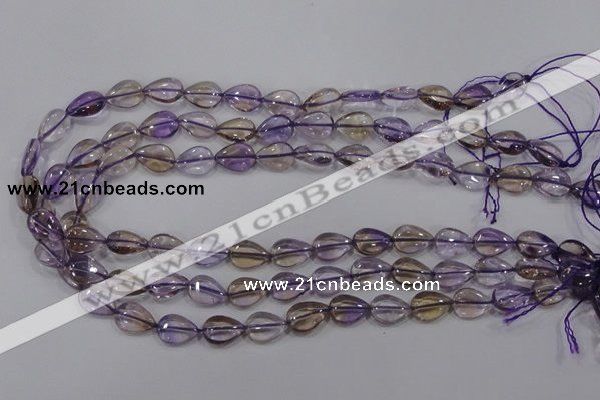 CAN38 15.5 inches 10*14mm flat teardrop natural ametrine beads