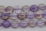 CAN41 15.5 inches 12mm flat round natural ametrine gemstone beads