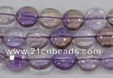 CAN42 15.5 inches 14mm flat round natural ametrine gemstone beads