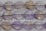 CAN52 15.5 inches 14mm twisted coin natural ametrine gemstone beads