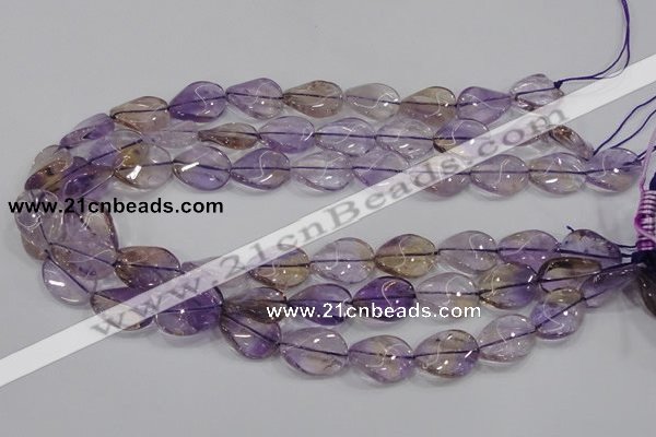 CAN53 15.5 inches 12*16mm twisted oval natural ametrine beads