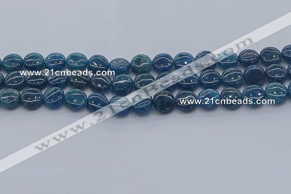 CAP381 15.5 inches 10mm flat round apatite gemstone beads