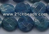 CAP389 15.5 inches 12mm faceted coin apatite gemstone beads