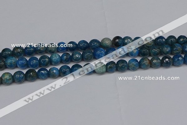 CAP522 15.5 inches 8mm faceted round apatite gemstone beads