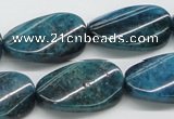 CAP67 15.5 inches 16*28mm twisted oval dyed apatite gemstone beads