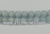 CAQ107 15.5 inches 4mm round A grade natural aquamarine beads