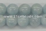 CAQ112 15.5 inches 14mm round A grade natural aquamarine beads