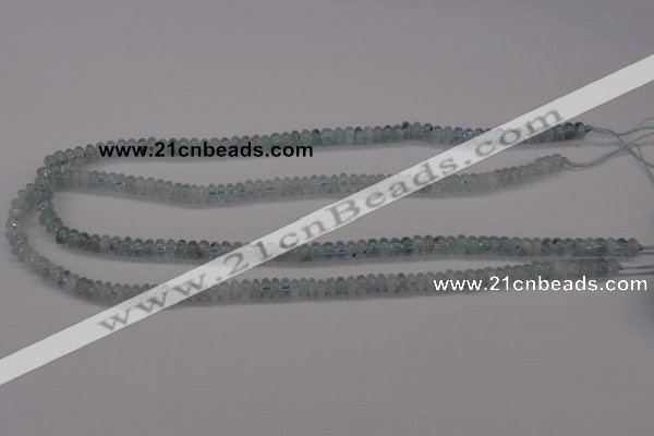 CAQ135 15.5 inches 4*6mm rondelle natural aquamarine beads