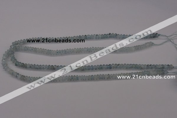 CAQ135 15.5 inches 4*6mm rondelle natural aquamarine beads