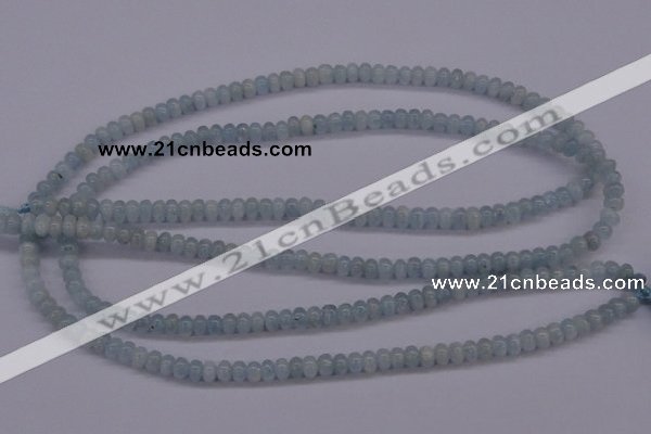 CAQ136 15.5 inches 3*4mm rondelle natural aquamarine beads