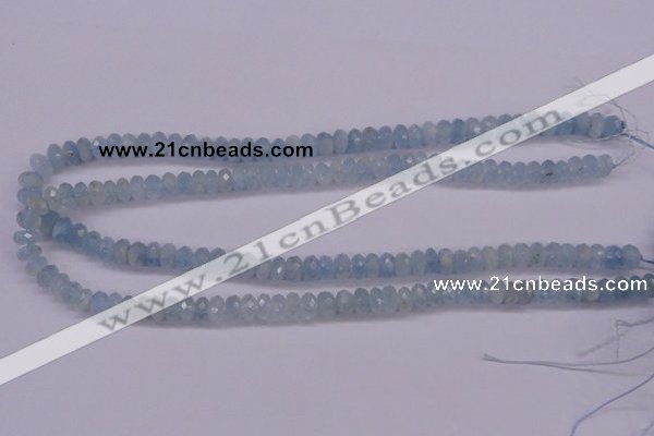 CAQ139 15.5 inches 5*8mm faceted rondelle natural aquamarine beads